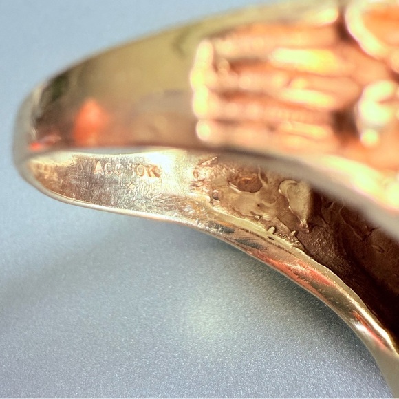 10k Solid Gold Ruby Eyes Lion’s Head Artisan Made Men’s HEAVY Ring Size … - Picture 5 of 16